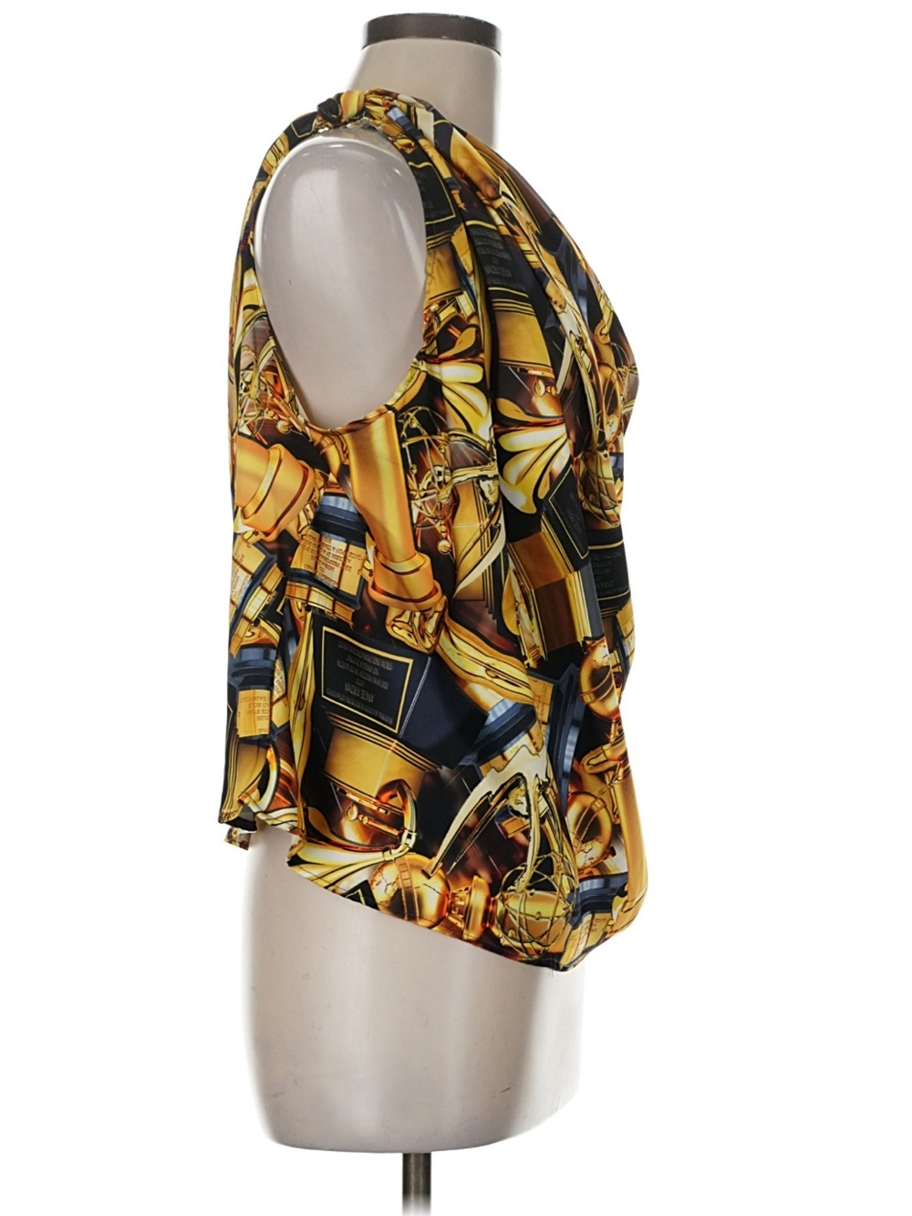 Baja East Gold Black Award Trophy One Shoulder Top Large XL Oscars Grammys Emmys - Picture 3 of 9